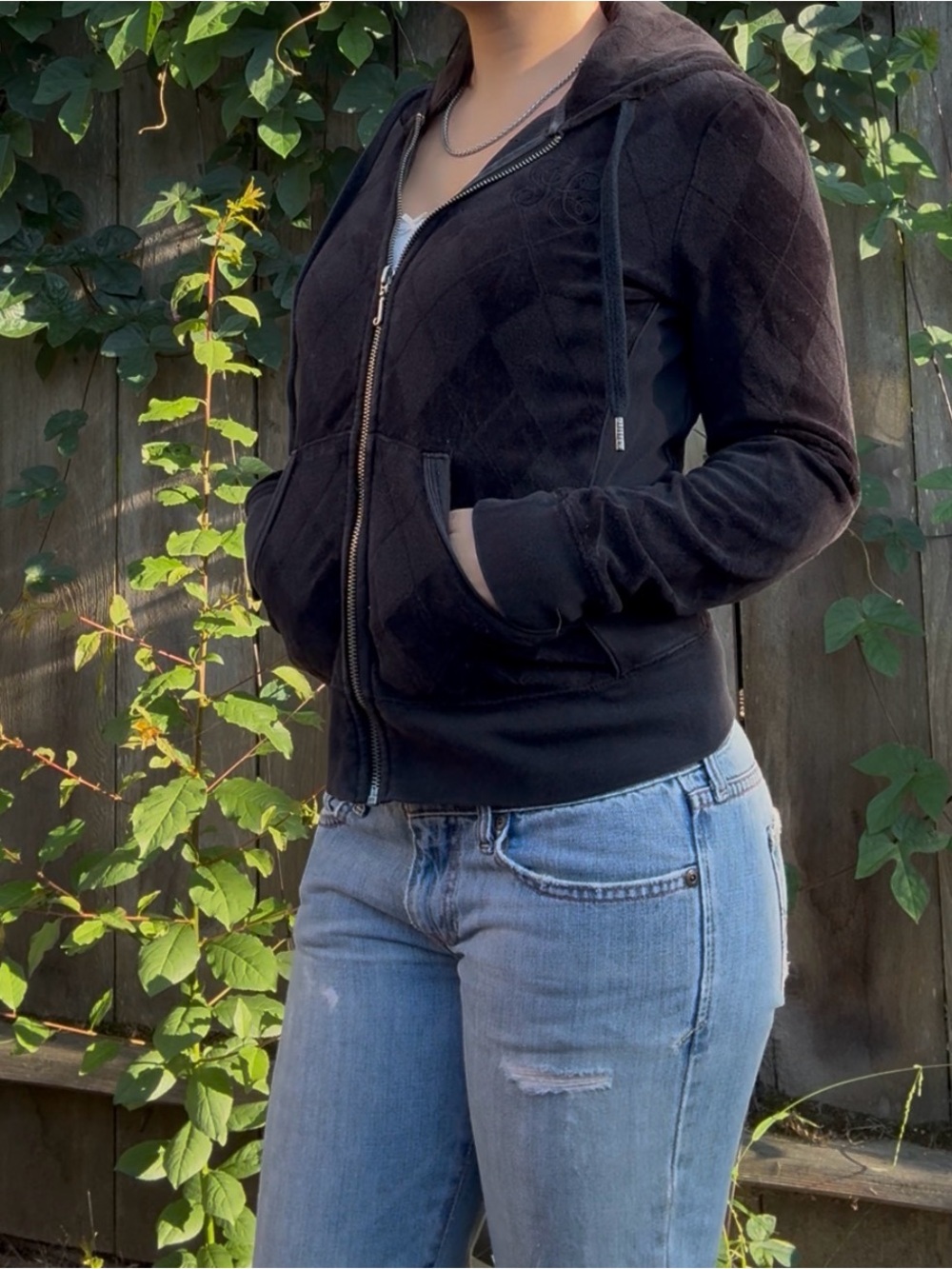 Y2K juicy couture plaid zip up